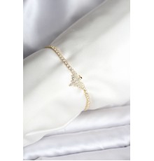 Anka Kuşu Model Zirkon Taşlı Gold Renk Pirinç Su Yolu Kadın Bileklik - TJ-BB8098