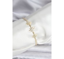 Kutup Yıldızı Model Zirkon Taşlı Gold Renk Su Yolu Kadın Bileklik - TJ-BB8106