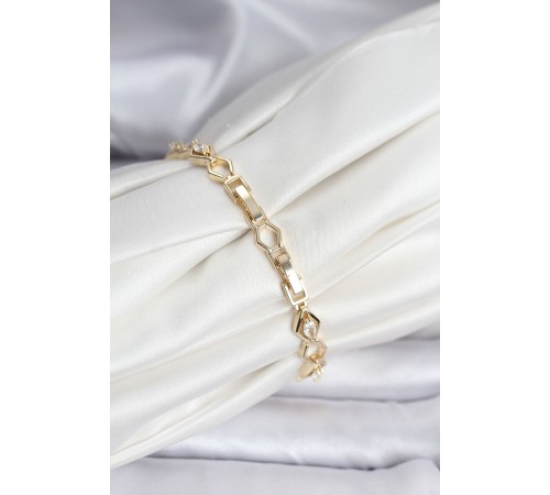 14K Gold Renk Kaplama Baklava Dilim Model Kadın Bileklik - TJ-BB8115