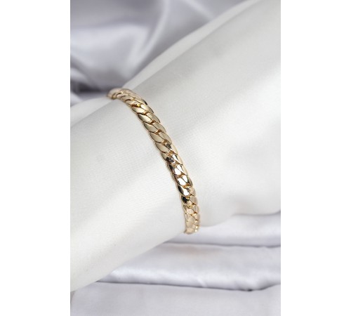 14K Gold Renk Kaplama Ezme Zincir Model Kadın Bileklik - TJ-BB8116