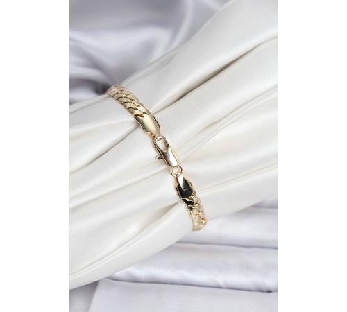 14K Gold Renk Kaplama Ezme Zincir Model Kadın Bileklik - TJ-BB8116