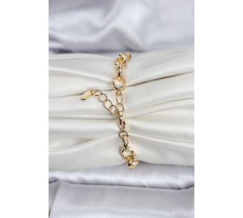 14K Gold Renk Kaplama Lazerli Zincir Model CM Kadın Bileklik - TJ-BB8120