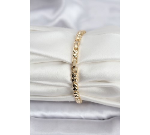 14K Gold Renk Kaplama Kalp Model CM Kadın Bileklik - TJ-BB8122