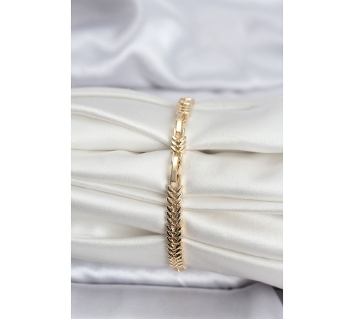 14K Gold Renk Kaplama Başak Model Zirkon Taşlı CM Kadın Bileklik - TJ-BB8124