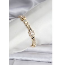 14K Gold Renk Kaplama Zirkon Taşlı CM Kadın Bileklik - TJ-BB8128