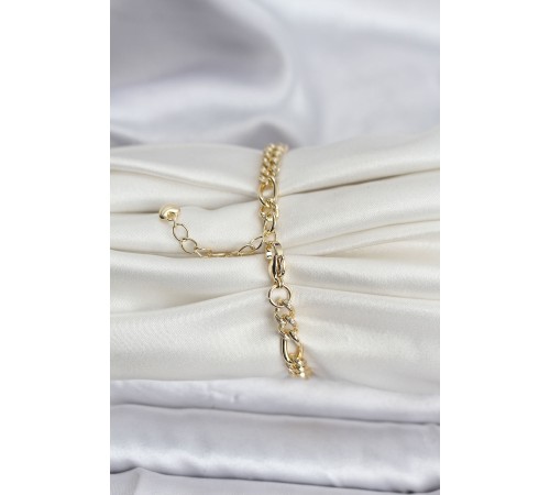 14K Gold Renk Kaplama Lazerli Zincir Model CM Kadın Bileklik - TJ-BB8136