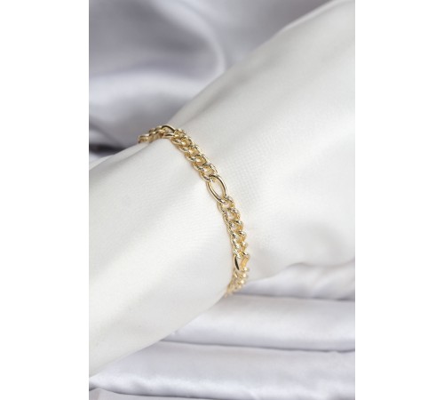 14K Gold Renk Kaplama Lazerli Zincir Model CM Kadın Bileklik - TJ-BB8136