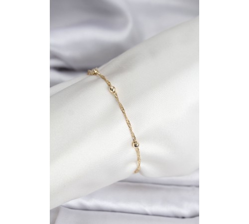 14K Gold Renk Kaplama Topçuklu Model CM Kadın Bileklik - TJ-BB8138