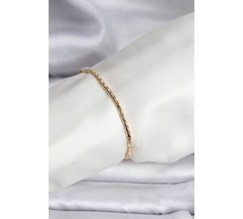 14K Gold Renk Kaplama Zincirli Model CM Kadın Bileklik - TJ-BB8139