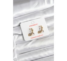 14K Gold Renk Kaplama Burgu Model CM Kadın Küpe - TJ-BKP11402