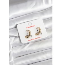 14K Gold Renk Kaplama Burgu Model CM Kadın Küpe - TJ-BKP11402