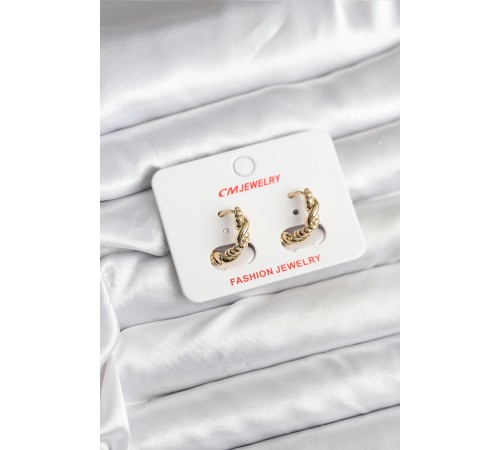 14K Gold Renk Kaplama Burgu Model CM Kadın Küpe - TJ-BKP11402