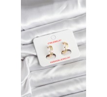 14K Gold Renk Kaplama CM Kadın Küpe - TJ-BKP11405