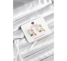 14K Gold Renk Kaplama Zirkon Taşlı CM Kadın Küpe - TJ-BKP11409