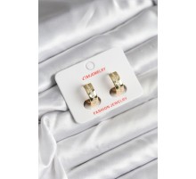 14K Gold Renk Kaplama Zirkon Taşlı Halka Model CM Kadın Küpe - TJ-BKP11410