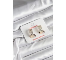 14K Gold Renk Kaplama Zirkon Taşlı CM Kadın Küpe - TJ-BKP11419