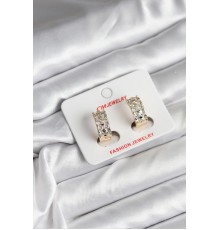 14K Gold Renk Kaplama Zirkon Taşlı CM Kadın Küpe - TJ-BKP11419