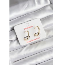 14K Gold Renk Kaplama Burgu Halka CM Kadın Küpe - TJ-BKP11423