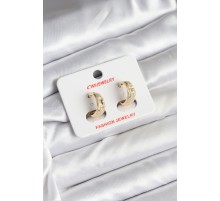 14K Gold Renk Kaplama Lazer Halka CM Kadın Küpe - TJ-BKP11425