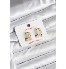 14K Gold Renk Kaplama Lazer Halka CM Kadın Küpe - TJ-BKP11425