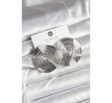 Pirinç Gümüş Renk Circle Model Kadın Küpe - TJ-BKP11436