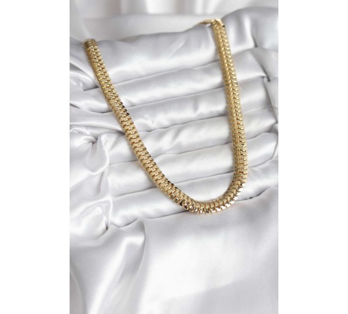 14K Gold Renk Kaplama Zincir Modelli CM Kadın Kolye - TJ-BKO10727