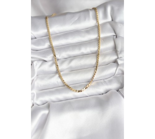 14K Gold Renk Kaplama Ezme Yılan Zincir Model CM Kadın Kolye - TJ-BKO10735