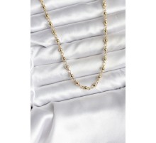 14K Gold Renk Kaplama Topçuklu Zincir Model CM Kadın Kolye - TJ-BKO10736