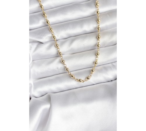 14K Gold Renk Kaplama Topçuklu Zincir Model CM Kadın Kolye - TJ-BKO10736