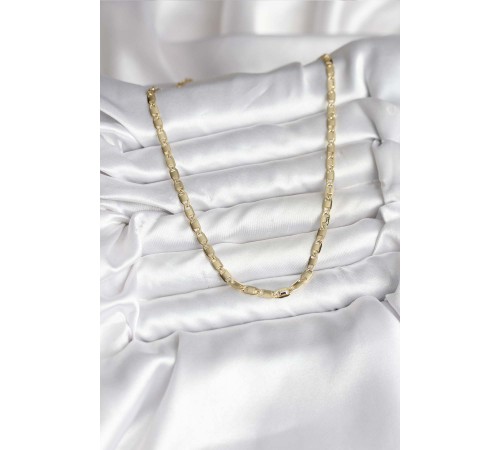 14K Gold Renk Kaplama Plaka Ezme Model Zincirli CM Kadın Kolye - TJ-BKO10743