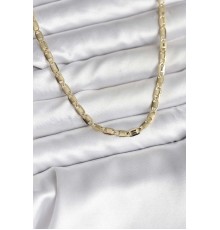 14K Gold Renk Kaplama Plaka Ezme Model Zincirli CM Kadın Kolye - TJ-BKO10743