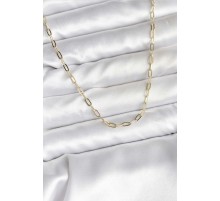 14K Gold Renk Kaplama Ataç Zincir Model CM Kadın Kolye - TJ-BKO10744