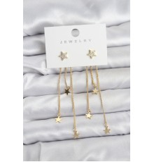 Yıldız Model Gold Renk Pirinç Sallantılı Kadın Küpe - TJ-BKP11463