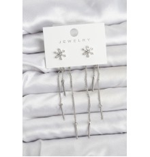 Çiçek Model Gümüş Pirinç Sallantılı Kadın Küpe - TJ-BKP11464