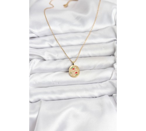 316L Çelik Zincir Gold Renk Fil Figürlü Kadın Kolye - TJ-BKO10754