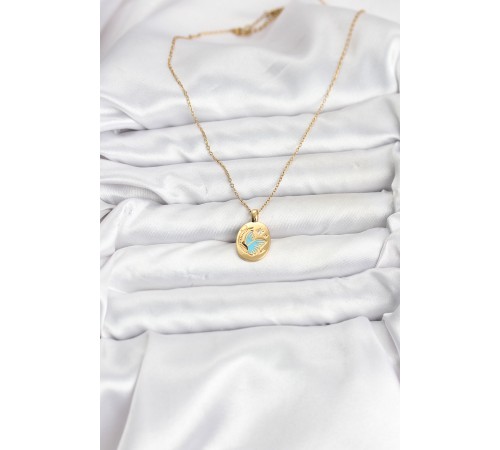 316L Çelik Zincir Gold Renk Kelebek Figür Kadın Kolye - TJ-BKO10755