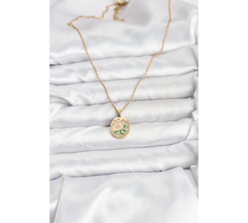 316L Çelik Zincir Papatya Figürlü Kadın Kolye - TJ-BKO10756