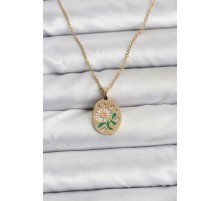 316L Çelik Zincir Papatya Figürlü Kadın Kolye - TJ-BKO10756