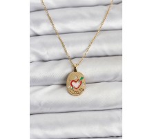 316L Çelik Zincir Gold Renk Kalp Figürlü Kadın Kolye - TJ-BKO10757