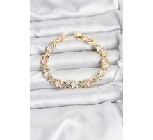 Lotus Model Pirinç Gold ve Pembe Renk Kadın Bileklik - TJ-BB8146