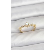 Gold Renk Pirinç Yıldız Model Kadın Yüzük - TJ-BYK3913