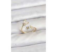 Pirinç Gold Renk Kelebek Model Kadın Yüzük - TJ-BYK3915