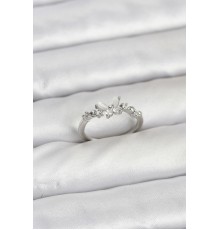 Kelebek Model Gümüş Renk Pirinç Kadın Yüzük - TJ-BYK3920