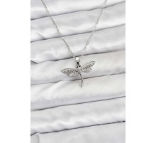 316L Çelik Zincir Gümüş Renk Yusufçuk Model Kadın Kolye - TJ-BKO10762