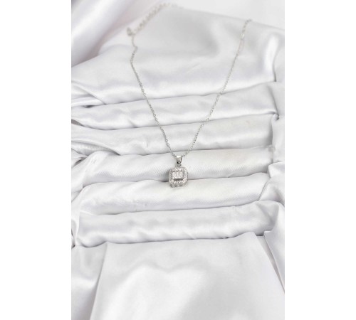 316L Çelik Zincir Gümüş Renk Baget Model Kadın Kolye - TJ-BKO10764