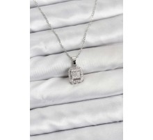 316L Çelik Zincir Gümüş Renk Baget Model Kadın Kolye - TJ-BKO10764