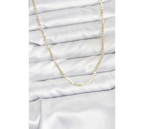 316L Çelik Gold Renk İnce Ezme Zincir Kadın Kolye - TJ-BKO10791