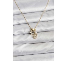 Gold Renk Pirinç Minimal Kelebek Charmlı Kadın Kolye - TJ-BKO10796