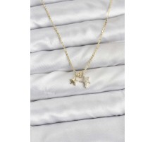 Pirinç Gold Renk Yıldız Minimal Kadın Kolye - TJ-BKO10797