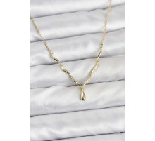 Pirinç Gold Renk Damla Model Kadın Kolye - TJ-BKO10800